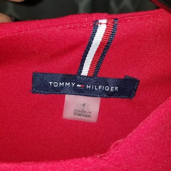TOMMY HILFIGER Womens Red  Knee Length Party Fit + Flare Dress New 4 - Picture 10 of 15